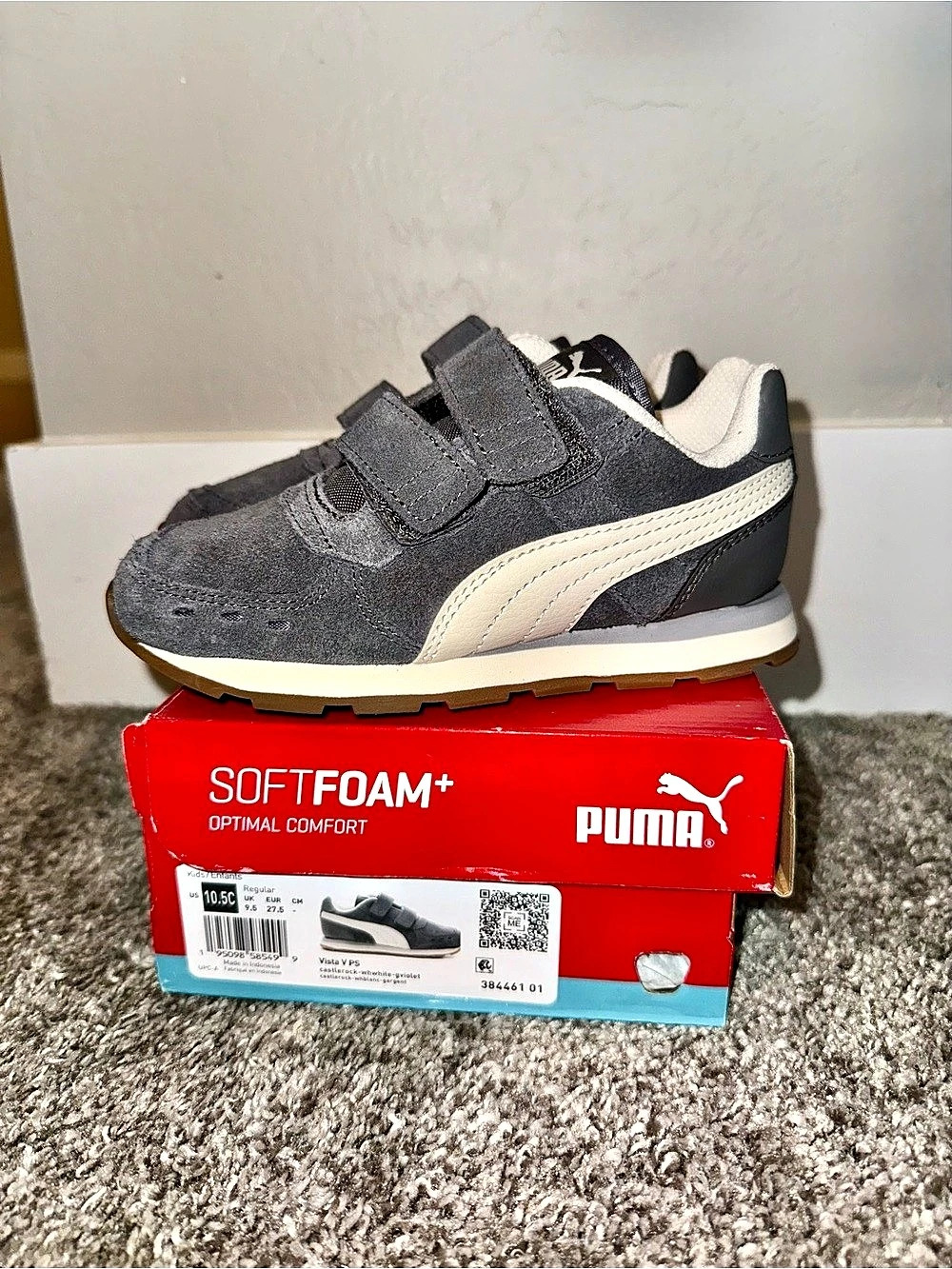Puma Softride Vista Boys Gray Sneakers
